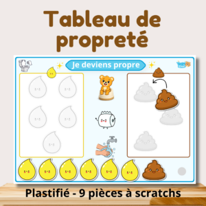 Tableau d'apprentissage de la propreté chez l'enfant