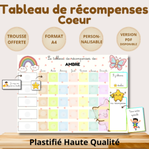 tableau de récompenses enfant thème coeur